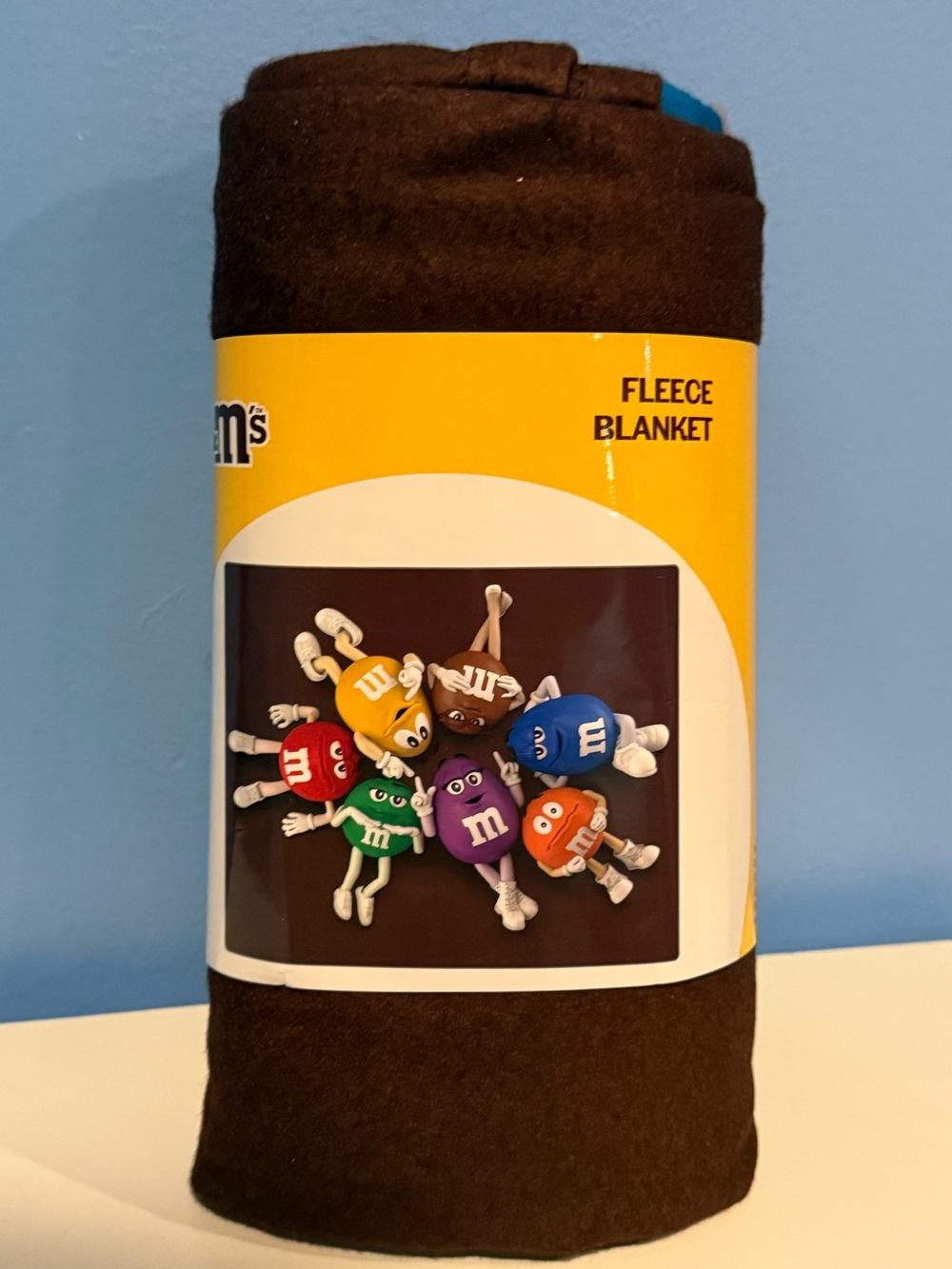 M&M'S Brown Fleece Blanket with Yellow Branded Sleeve